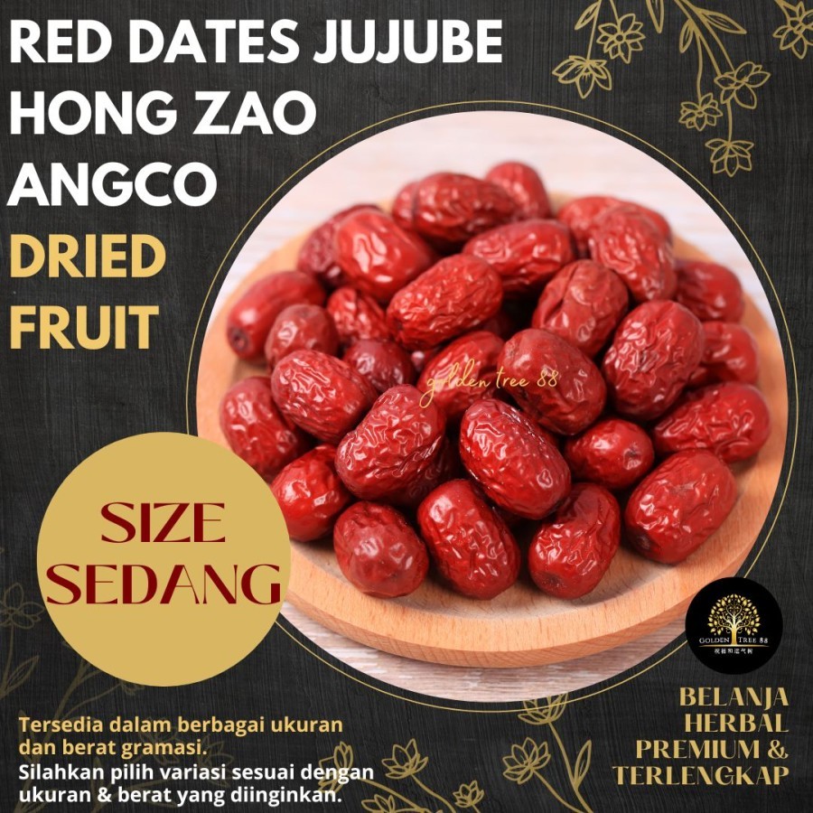 

250gram Premium Angco Size Sedang Hongzao Red Dates Hong zao Buah Jujube Fresh Original