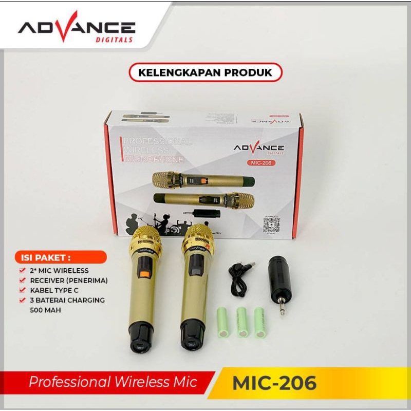 mic wireless advance 206 microphone wearless advance (BISA DI CAS ULANG)