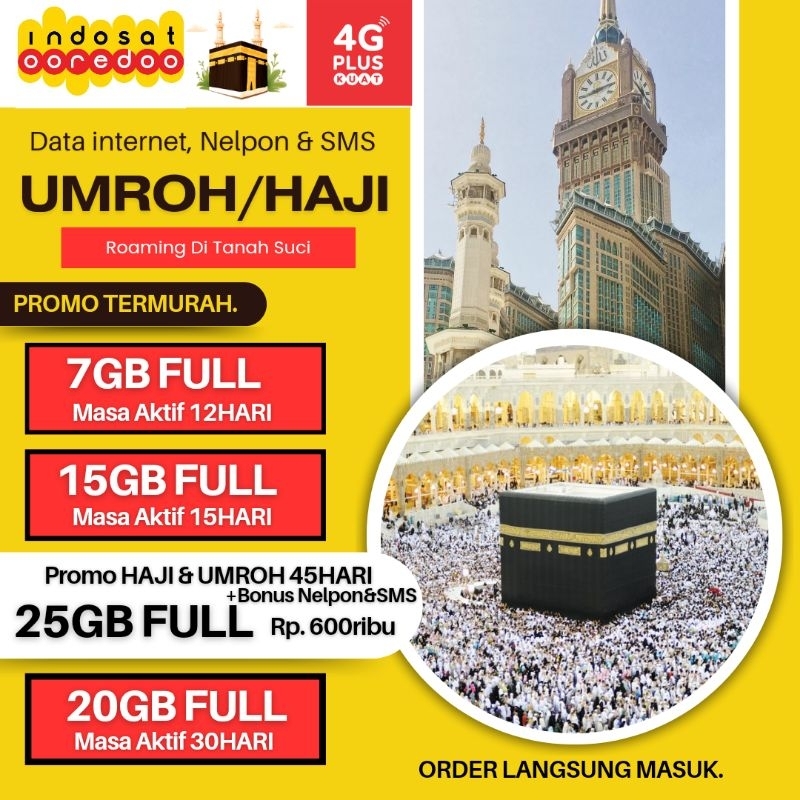 PAKET DATA INTERNET UMROH & HAJI INDOSAT IM3 INTERNASIONAL PROMO MURAH