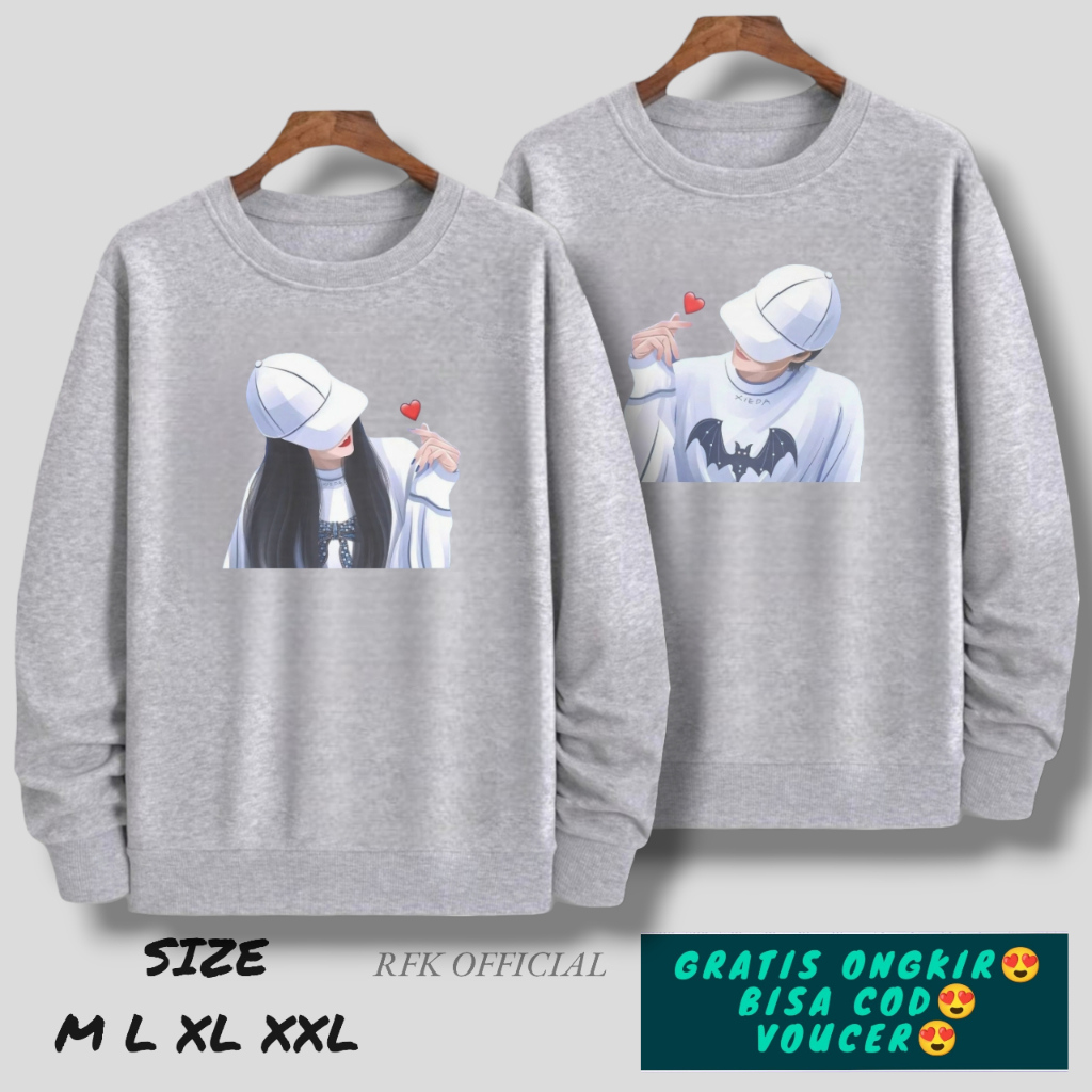 jaket couple sudah 2 jaket / jaket couple pasangan terbaru 2024 / CREWNECK couple / crewneck couple 