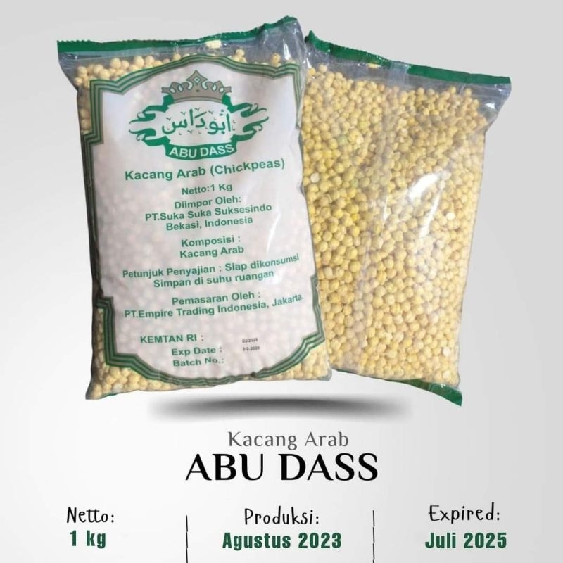 

Kacang Arab Abu Dass Kemasan 1kg