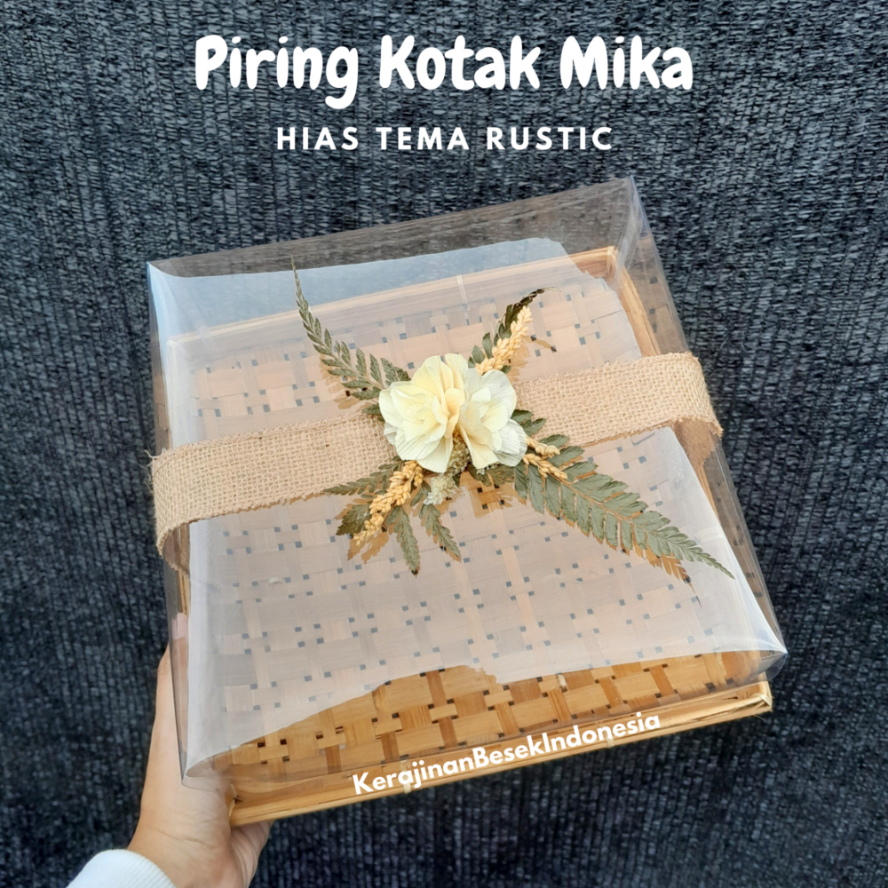 

BOX HAMPERS HANTARAN RUSTIC ( PIRING KOTAK MIKA HIAS PITA ANEKA UKURAN ) Kotak seserahan pernikahan murah