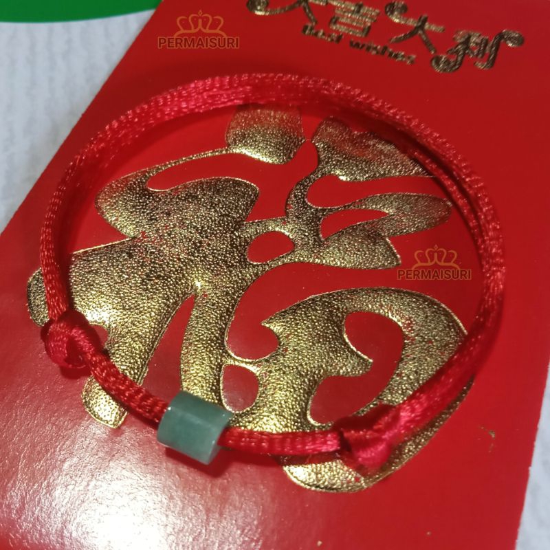 Giok Asli Gelang Giok Burma Tali Satin