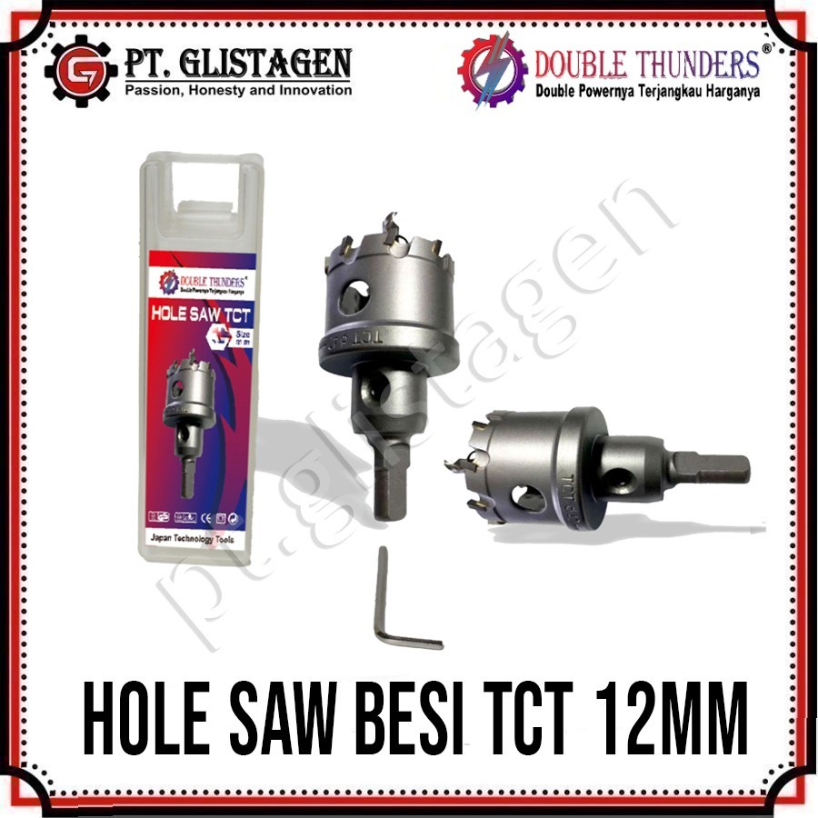DT Hole Saw HoleSaw Besi TCT 12mm Mata Bor Besi Holesaw 12MM