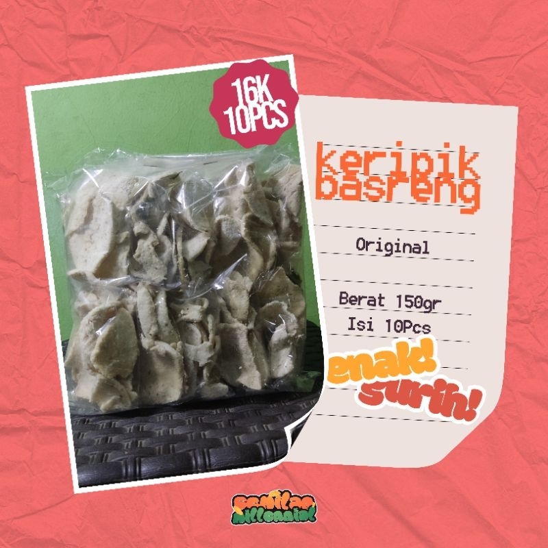 

KERIPIK BASRENG BERKAH JAYA ORIGINAL MINI 150GR ISI 10 PCS