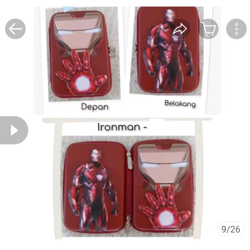 

kotak pensil ironman IB merah ori ready