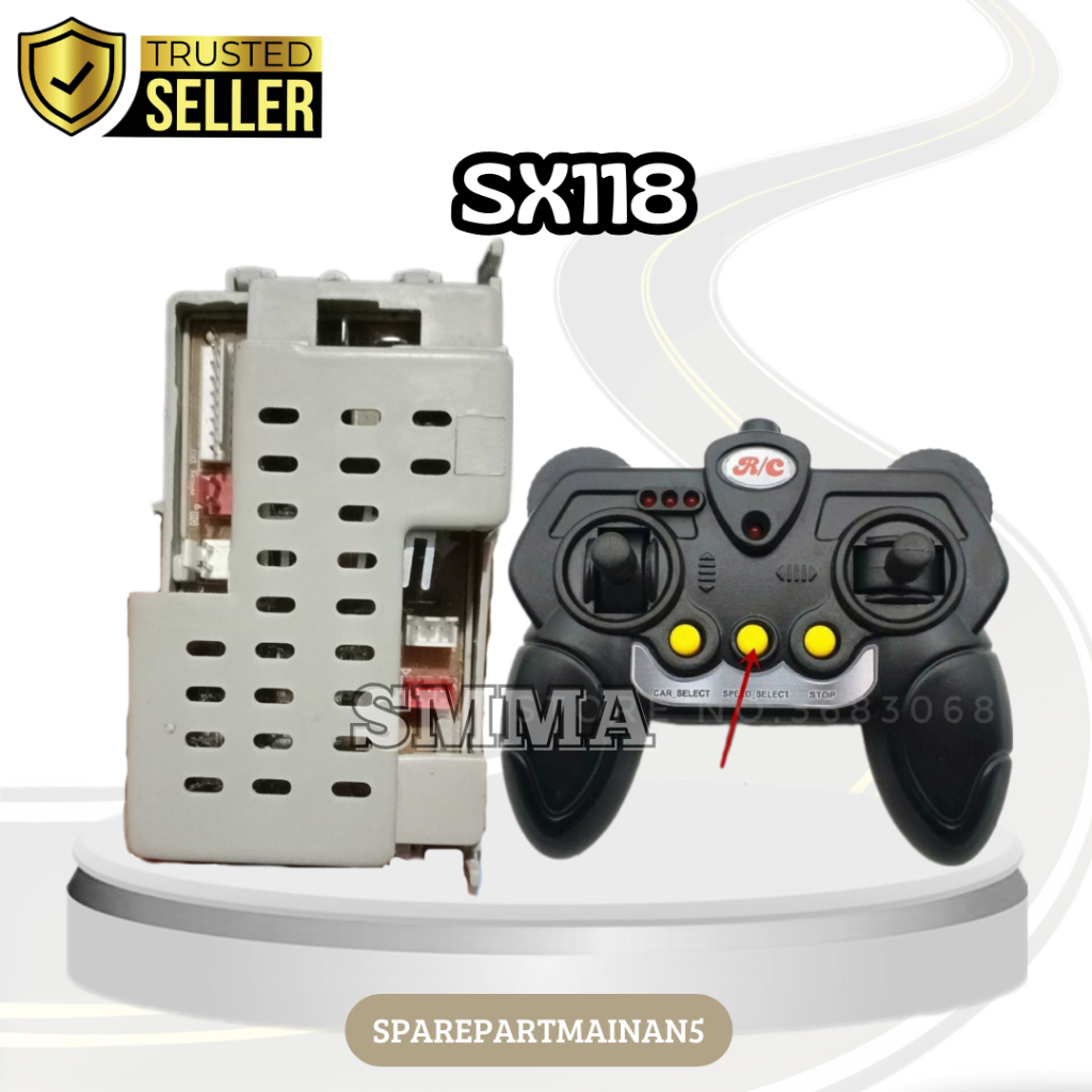 SMA5 || Receiver+Remote SX118 Control Mobil Mainan Aki 2,4Ghz 12v  (modul PCB) mobil aki,pliko,PMB,W
