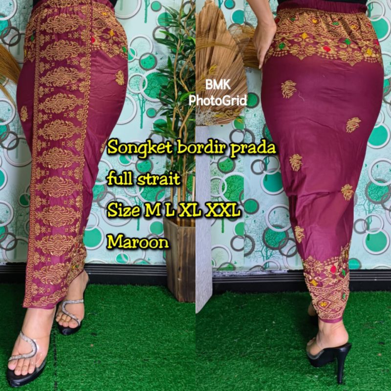 Kamen Jadi Songket Bordir Melar Tumpal dengan Taburan Terbaru