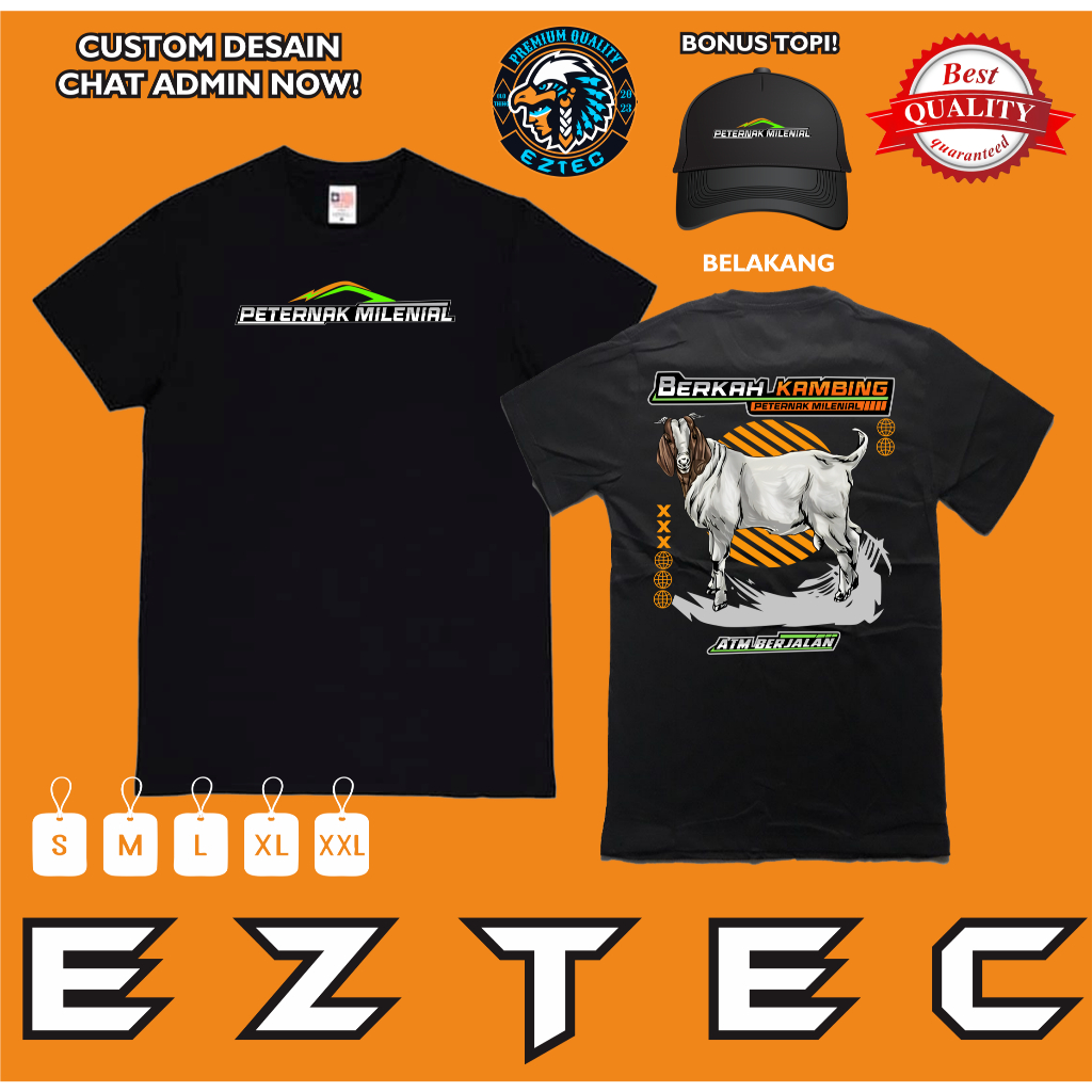 KAOS PETERNAK MILENIAL PETERNAK KAMBING BONUS TOPI VARCITY APPAREL