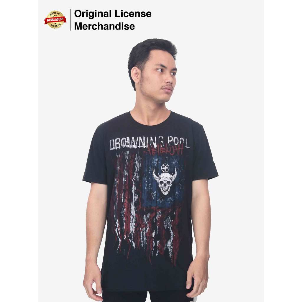 Kaos Baju Tshirt Metal Band Musik Original Cotton Premium Import Pria Wanita Casual DROWNING POOL By