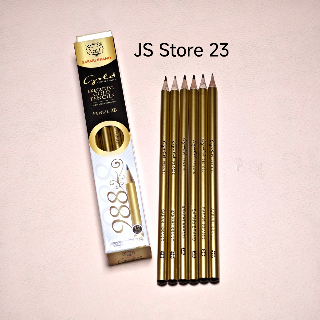 (12Biji) Pencil / Pensil 2B Gold Safari / Pensil 2B Emas / Pensil 2B Mas