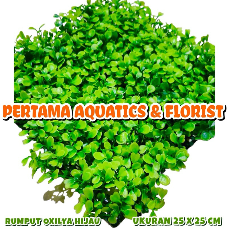 (SILAHKAN DIPILIH) SATUAN RUMPUT HIJAU UKURAN 25X25 CM/ Rumput Plastik Aquarium/ Daun Plastik Aquari