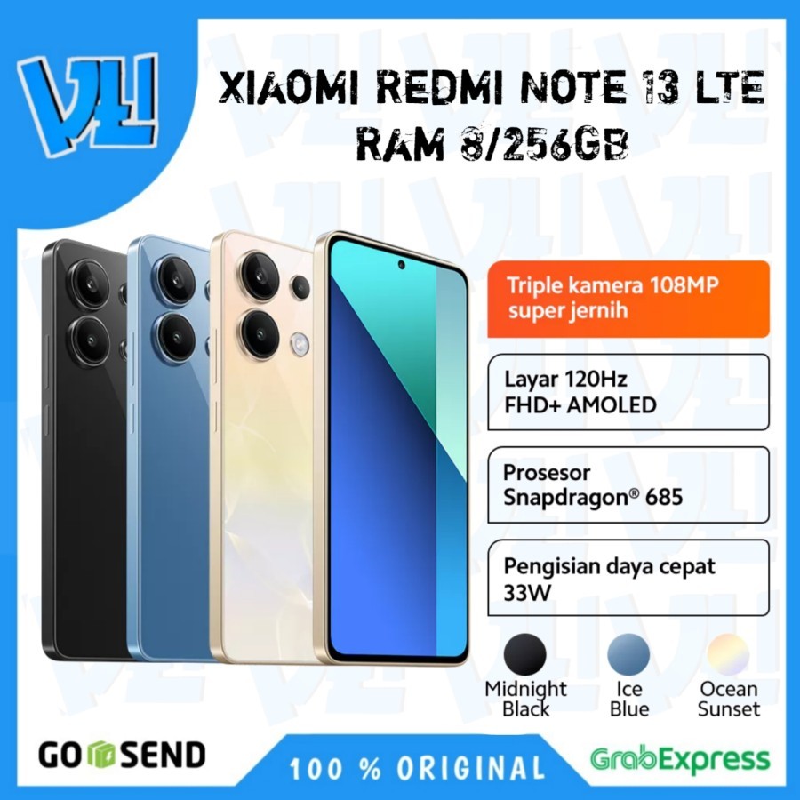 HP Redmi Note 13  Ram 8/256GB & 8/128GB [Ram 8GB Rom 256GB - 8GB Rom 128GB] - Garansi Resmi