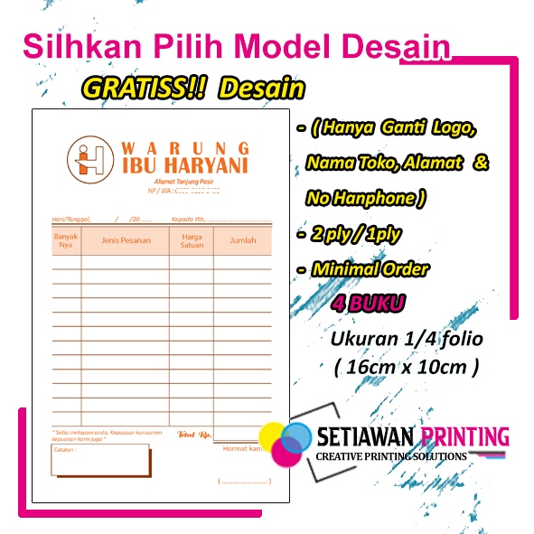 

Cetak Nota Toko Sembako 1/4 minimal 4 Buku I Nota Warung I NOta Warung Klontong I Warung Klontong