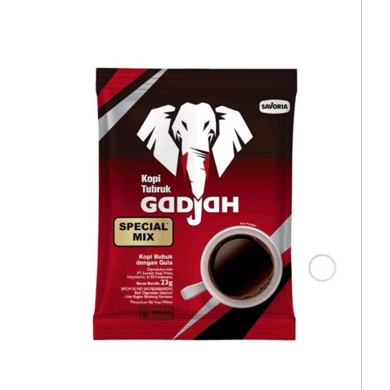 

Kopi Tubruk Gadjah Special Mix Renteng 30 sachets Kopi Tubruk Hitam Gadjah Tubruk 30sachets