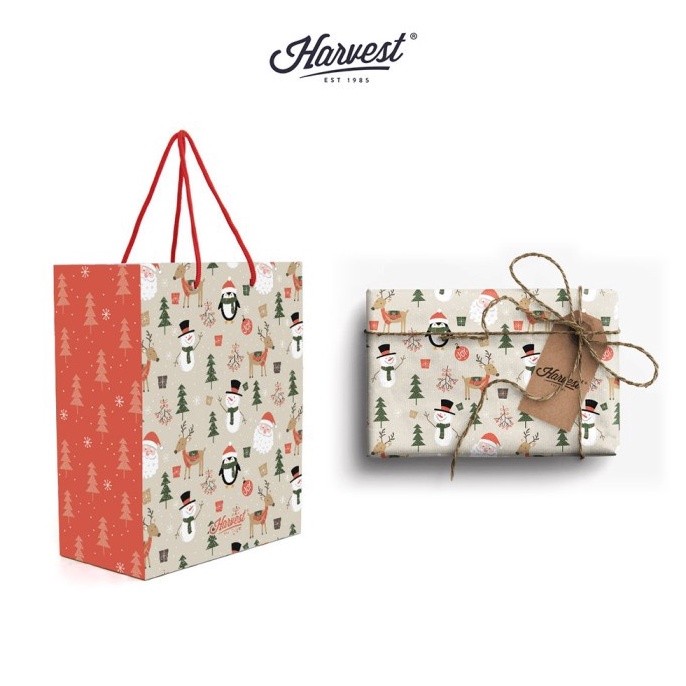 

SPESIAL Paket Paper Bag Kertas Kado Natal Harvest Wrap Kit Joyland Penguin