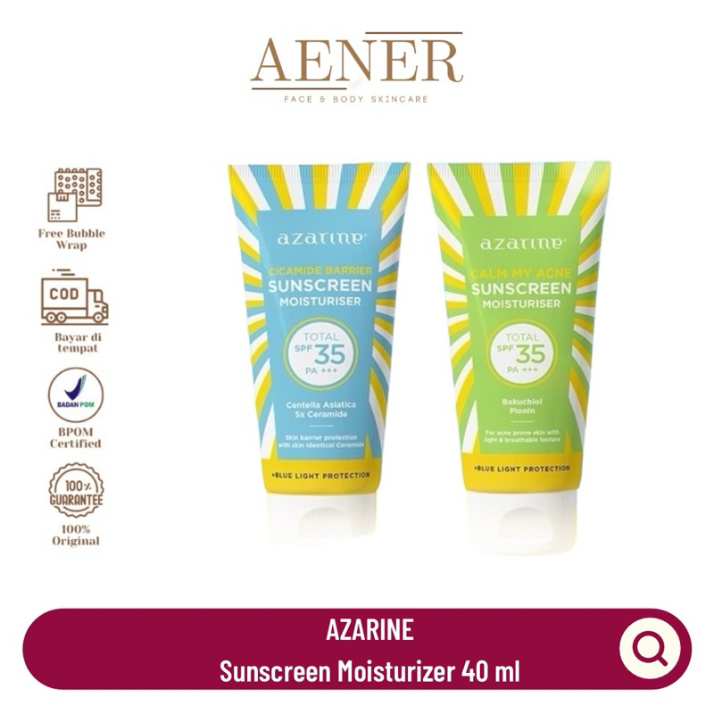 AZARINE SUNSCREEN MOISTURIZER 40 ML | AZARINE CICAMIDE BARRIER SUNSCREEN MOISTURIZER | AZARINE CALM 