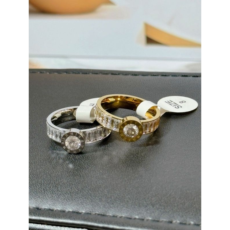 Cincin titanium full mata swarovski