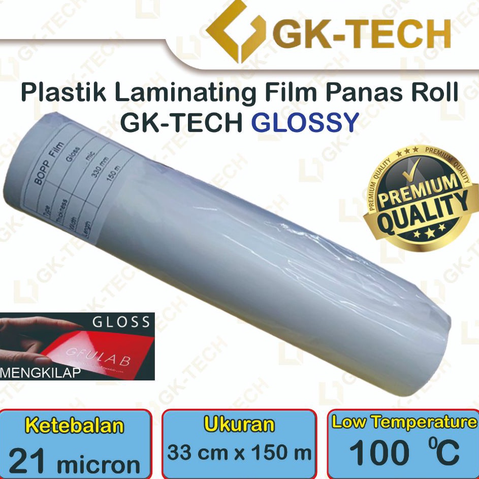 

Pusat Populer Plastik Laminating Panas Roll GKTech 28 mic21mic 33 cm x 15 m Glossy Doff Low Temperature untuk mesin Laminating laminasi panas roll