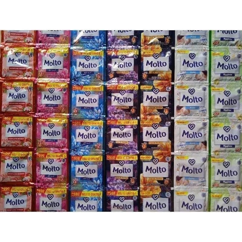 Molto pewangi renceng 500 isi 12 pcs/pewangi pakaian/pengharum pakaian/