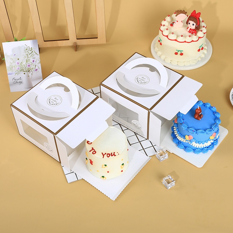 (Satuan) Box Kue Tart Cake Ultah 16x16 cm/ 21x21 cm+ alas tebal premium- Box Karton Alas Kue Bolu Ca
