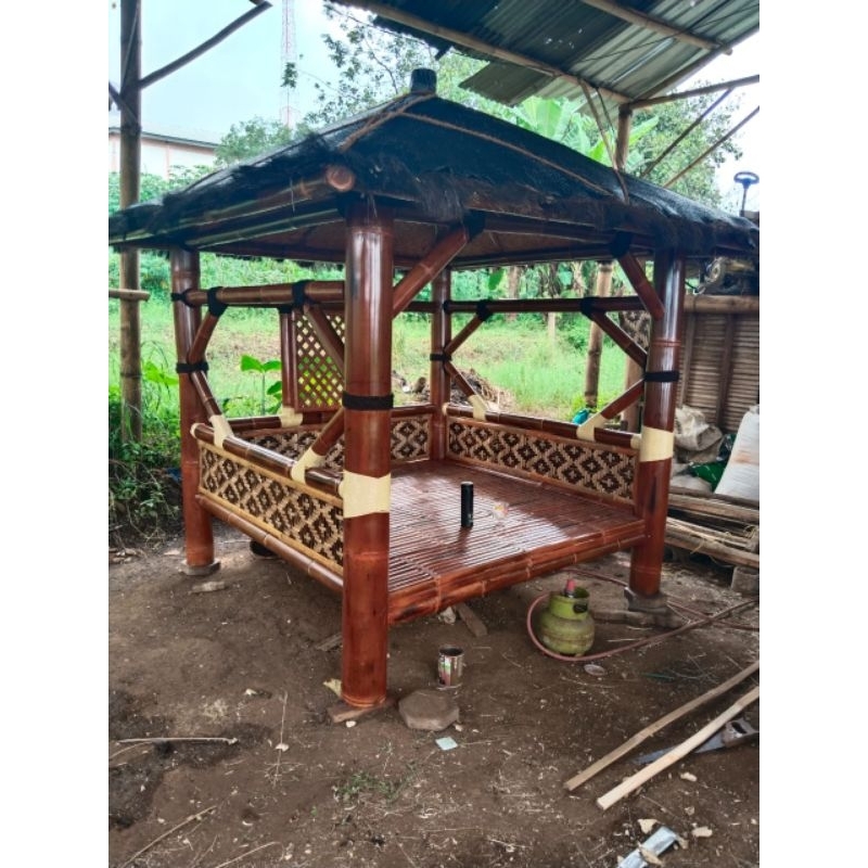 GAZEBO bambu 2x2m/SAUNG/RUMAH BAMBU