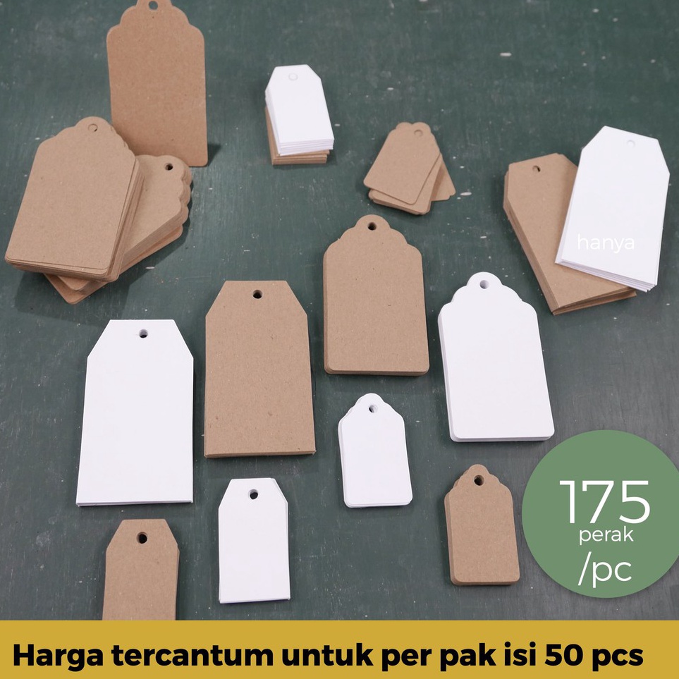 

Garansi Original 5 PCS HANG TAG POLOS LABEL GANTUNG BRAND CARD KRAFT PACKING HAMPERS BY TAT TET TOT
