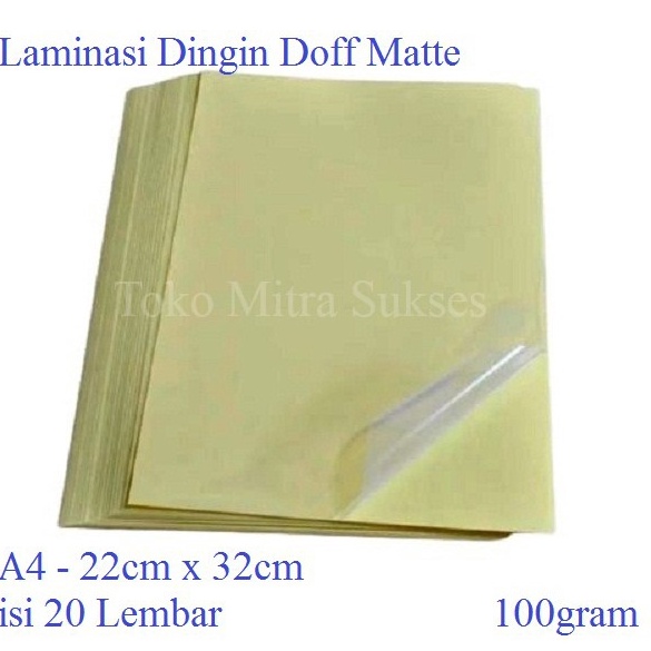 

Baru Irit Plastik Laminasi Dingin Doff Matte