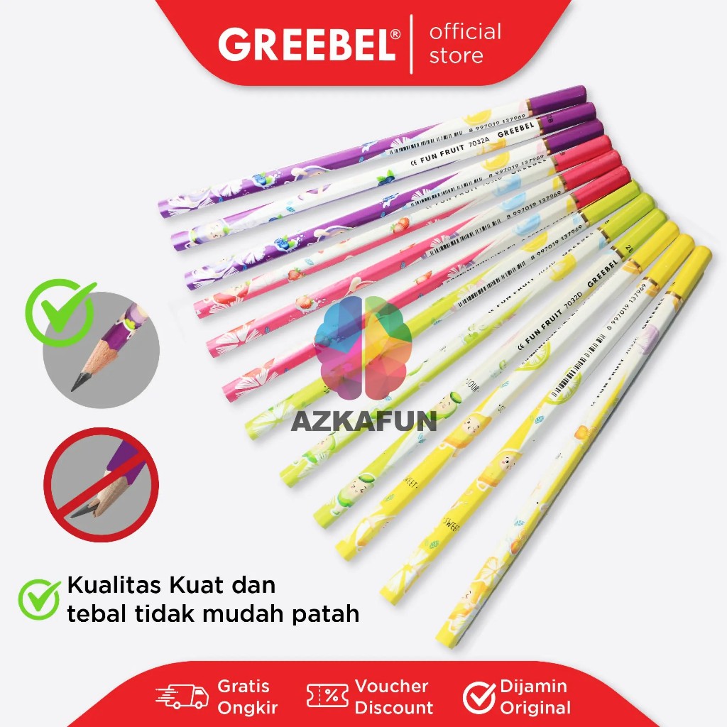 

Pensil kayu 2B 7032 FUN FRUITE -GREEBEL
