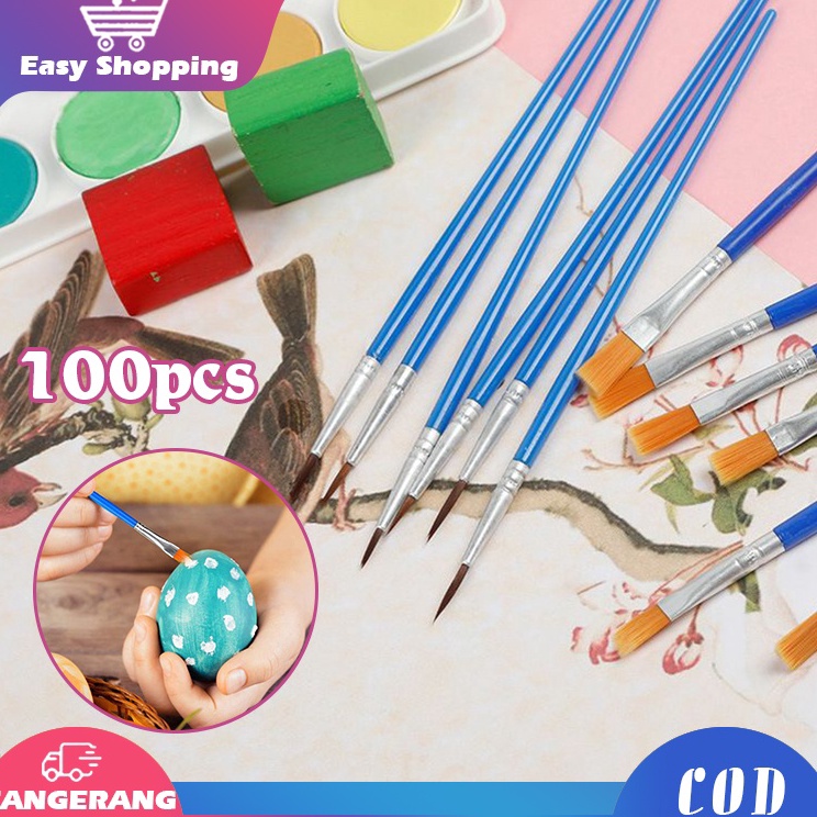 

Lebih Bagus 1pcs Kuas Lukis Set Ujung Pointed Dan Flat KuasCat Minyak Kuas Melukis Lengkap Kuas Lukis Akrilik Bulu Nilon Cat Air
