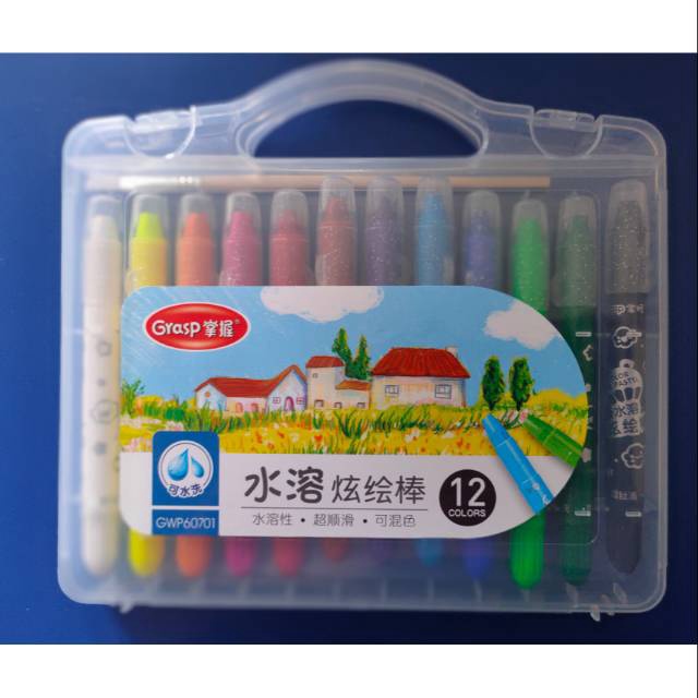 

HEBOH Crayon 12 warna GRASP mata SEDANG