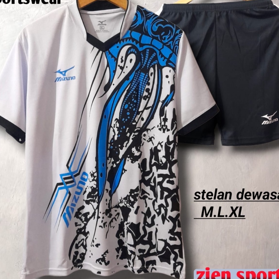 Banyak Peminat jersey olahraga mzo pria dan wanita 1 set celana baju nyaman di pakai