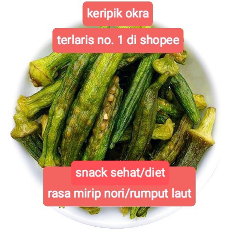 

[LANGKA] KERIPIK SAYUR OKRA HIJAU KERING SNACK CEMILAN HALAL PREMIUM MURAH 900 ML