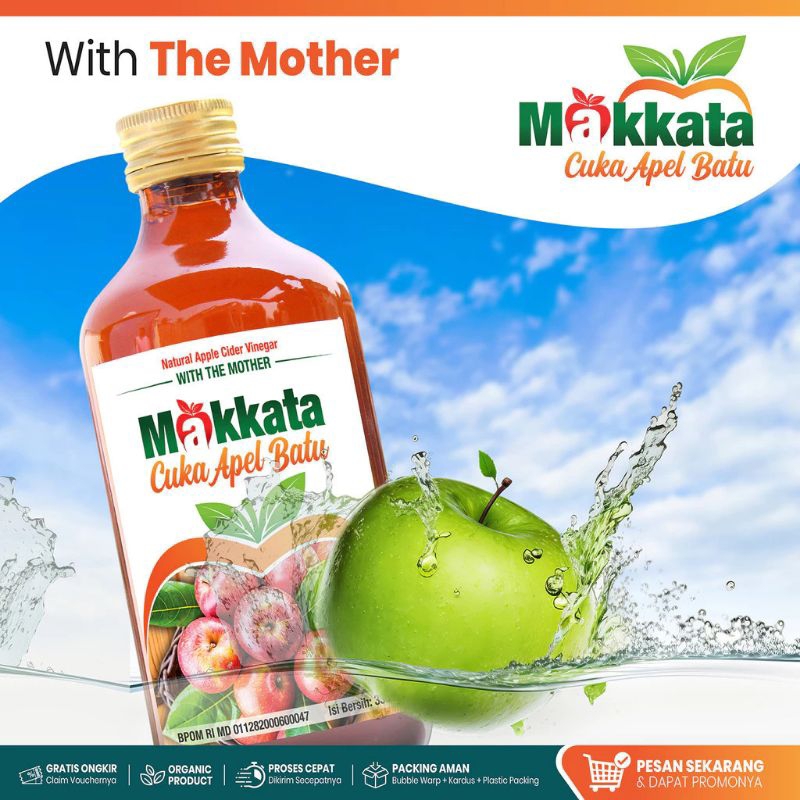 

Cuka Apel Makkata With The Mother 330ml - Natural Apple Cider Vinegar