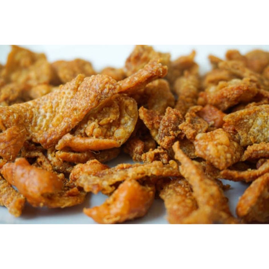 

Kripik Kulit Ayam dan Usus Crispy 100g Kemasan Pouch Rasa Original Pedas Daun Jeruk