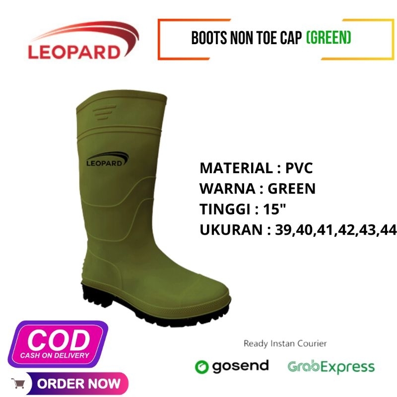 Sepatu Safety Boots Leopard 0458 GR - Safety Boots Non Toe Cap - Boots Leopard