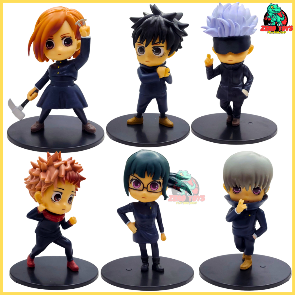 Action Figure Anime Jujutsu Kaisen Q Posket Chibi Version Yuji Megumi Nobara Maki Gojo Inumaki Set K