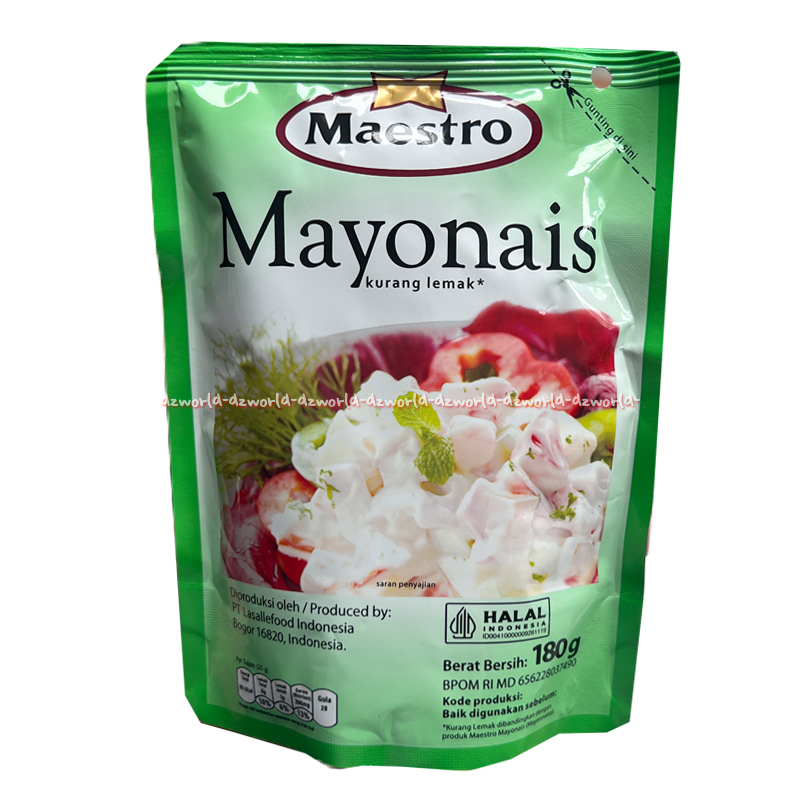 

Maestro Mayonais 180gr Kurang Lemak Kemasan Pouch Refill Mestro Mayones Rendah Lemak Dressing 180gram