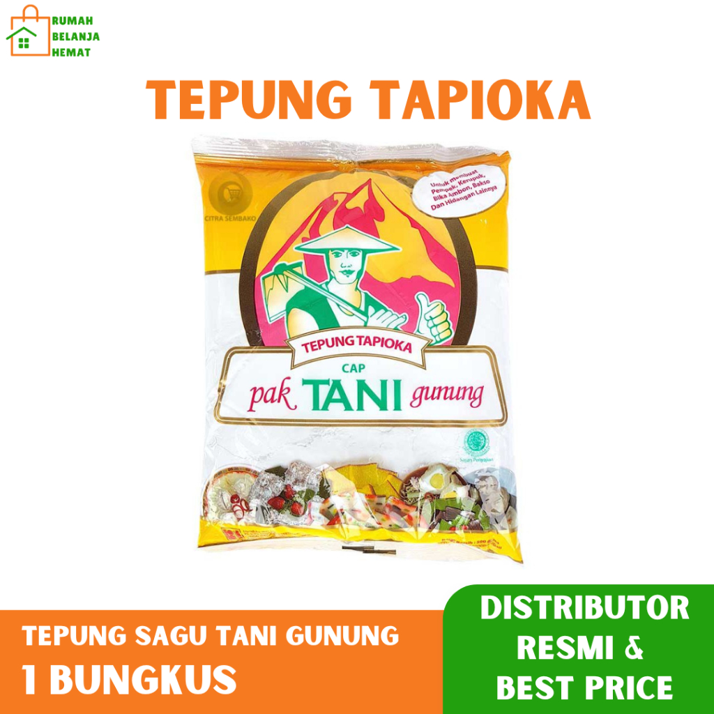 

Tepung Tapioka Pak Tani Gunung Tepung Sagu Tani Gunung Kemasan Bungkus 500gr