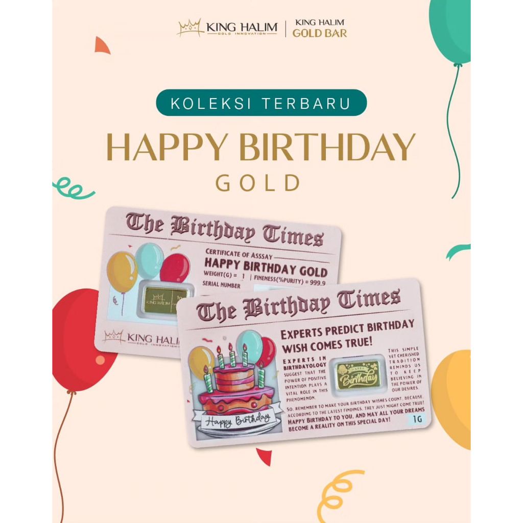 [NEW] LOGAM MULIA EMAS KINGHALIM GIFT SERIES 1GR - HAPPY BIRTHDAY