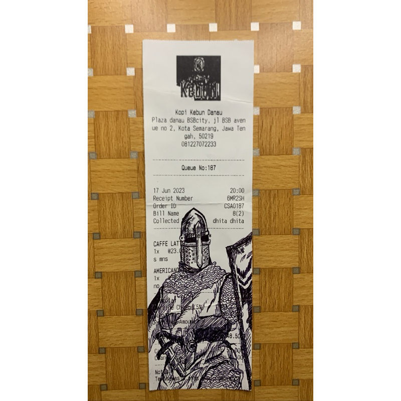 

seni sketsa di kertas nota