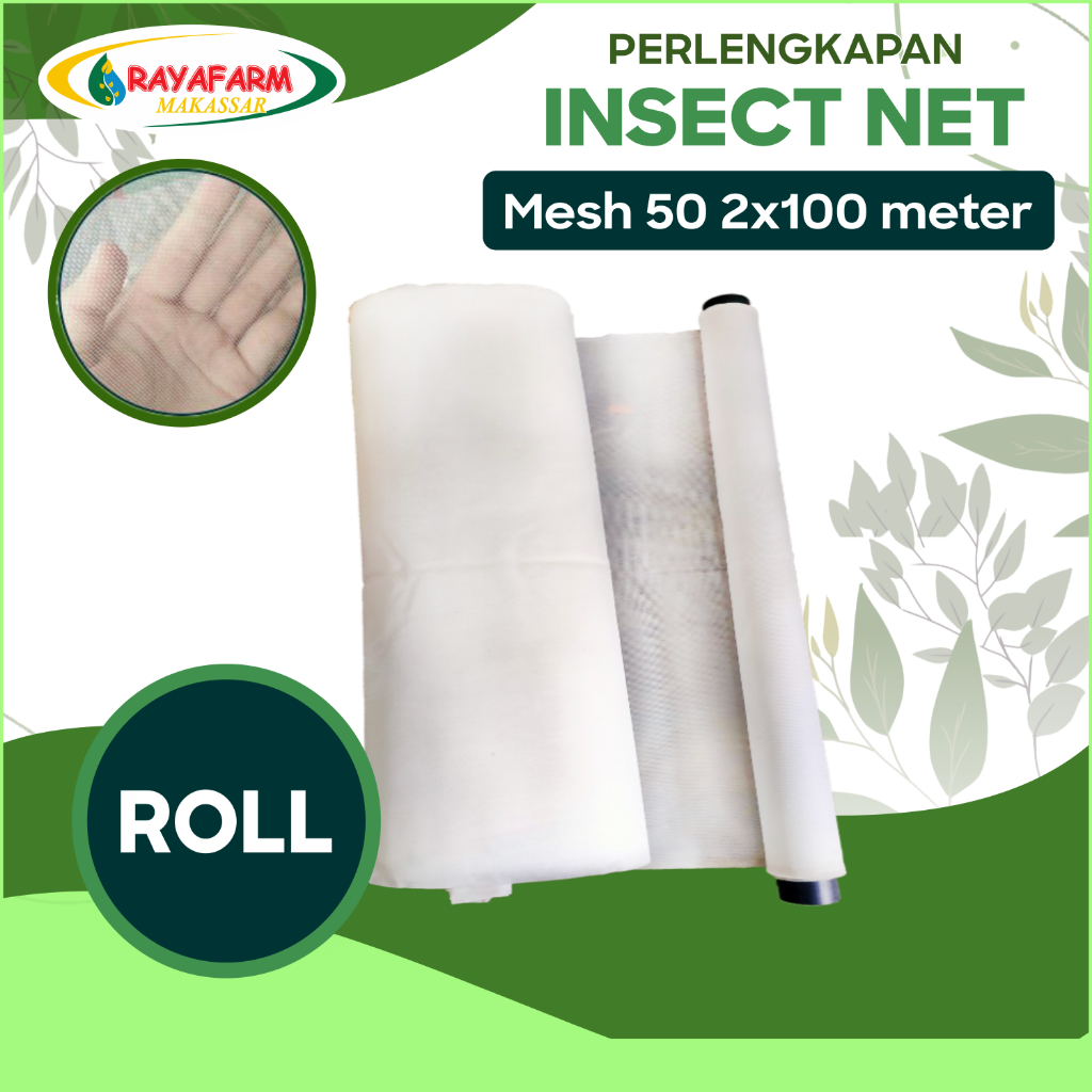 Insect Net Putih Mesh 50 Lebar 2 x 100 meter - Roll