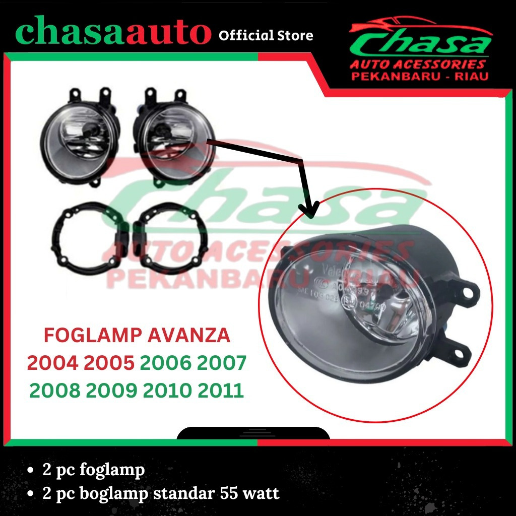 (CHASA) FOGLAMP AVANZA 2004 2005 2006 2007 2008 2009 2010 2011 VVTI TANPA KABEL LAMPU KABUT MOBIL