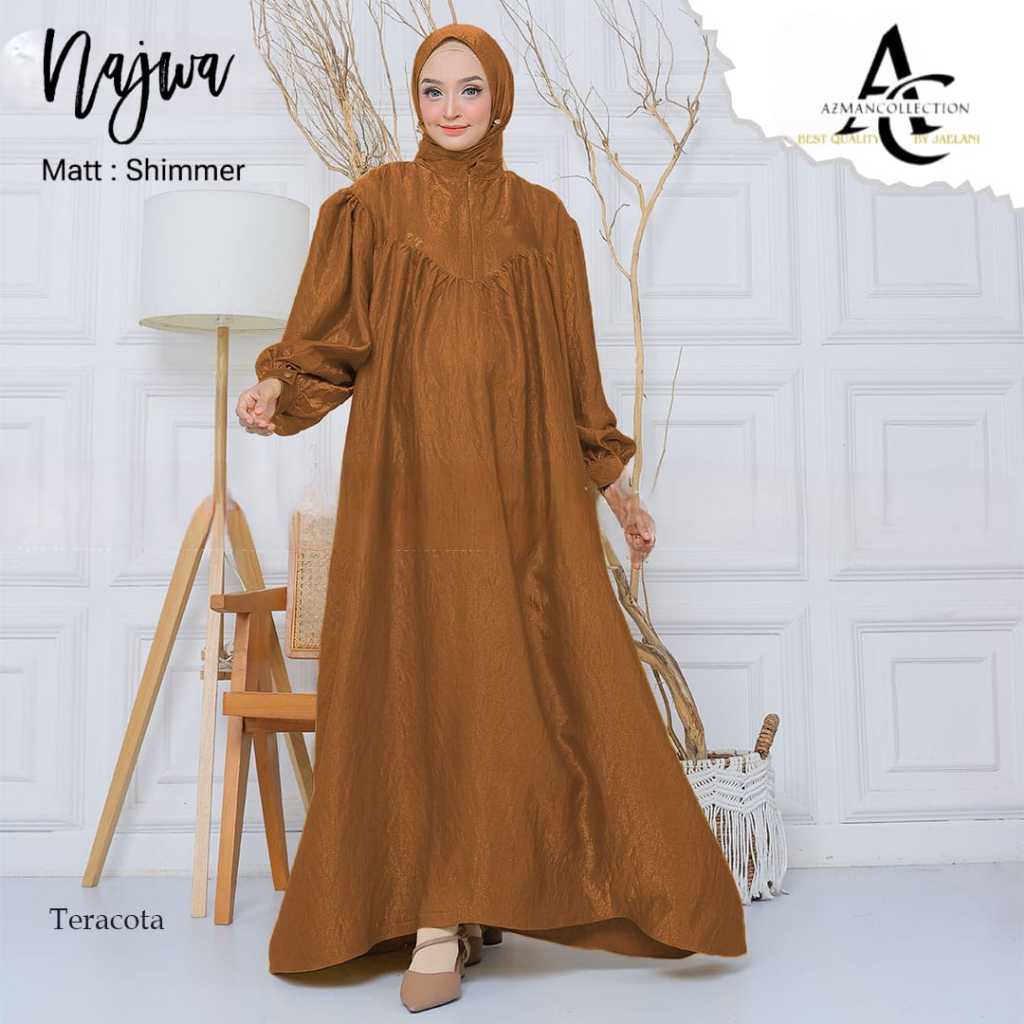 GAMIS NAJWA SHIMMER PREMIUM TEBAL | DRESS SHIMMER | GAMIS MODERN | GAMIS KEKINIAN | FASHION MUSLIM