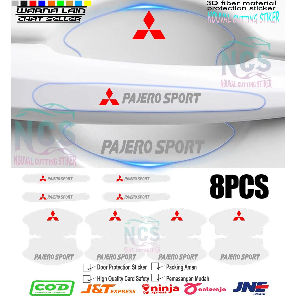Stiker Pelindung Handle Pintu Stiker Transparan Anti Lecet Gores Gagang Pintu Mobil Pajero Sport New