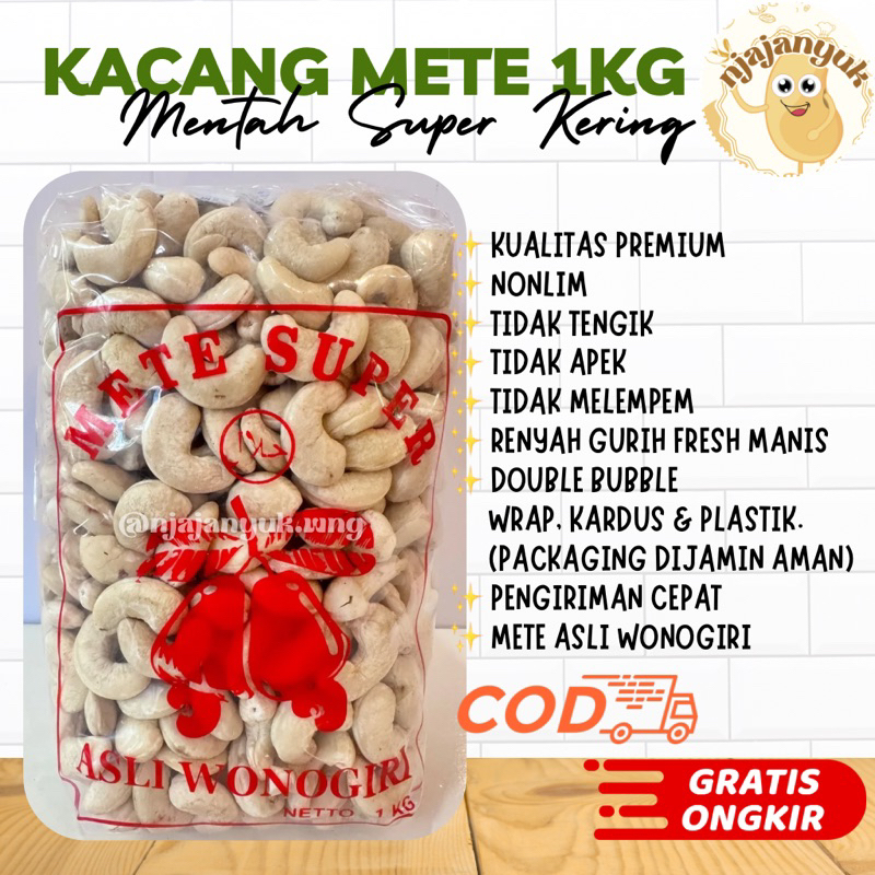 

KACANG MEDE METE MENTAH SUPER PREMIUM NONLIM 1KG
