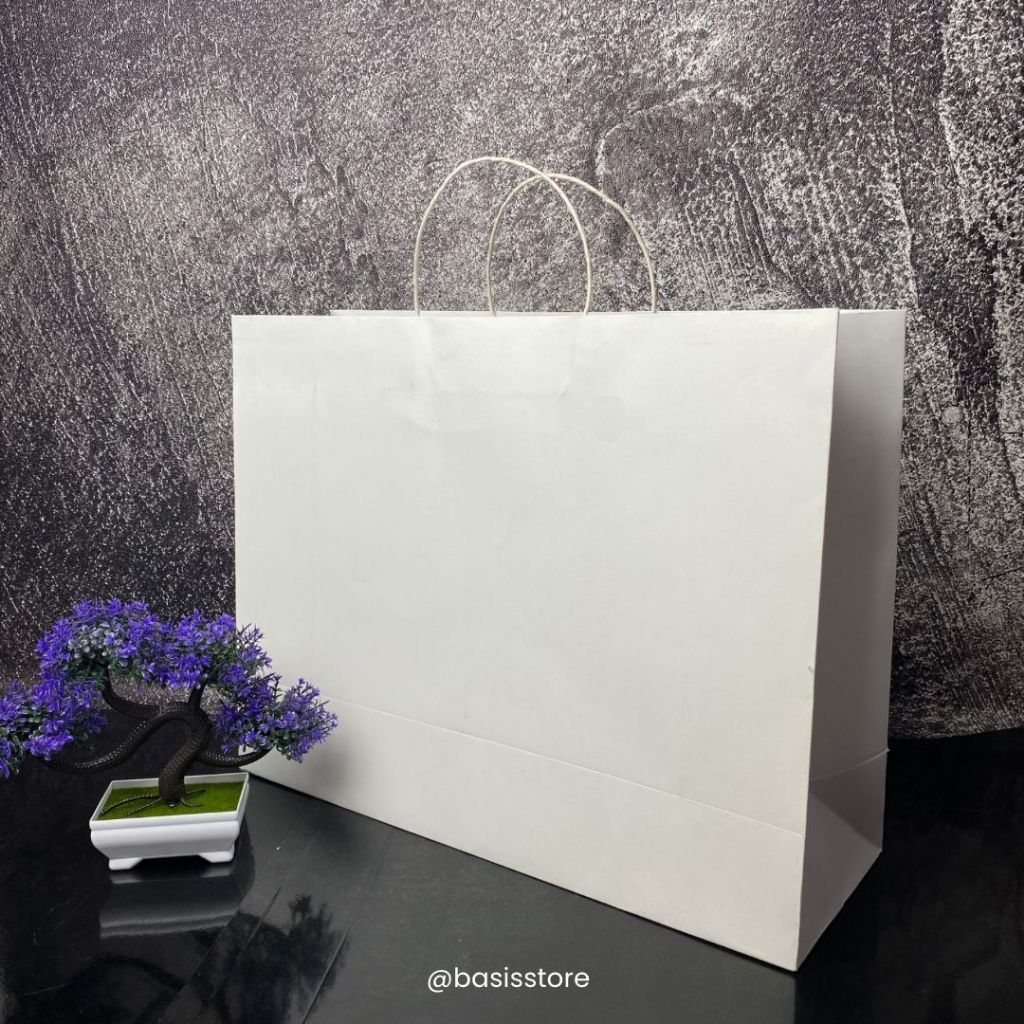 

Paper Bag Jumbo Putih Polos 50 x 39 x 17 cm Paper Bag Tas Keren Simple