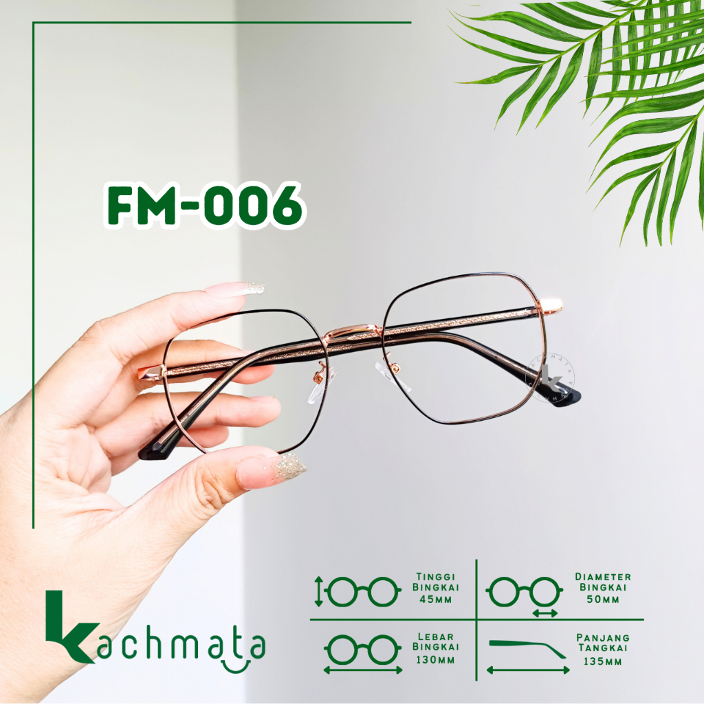 KACHMATA ( FM-006 ) - Kacamata Kotak Kecil Metal - Kacamata Pria kacamata Wanita
