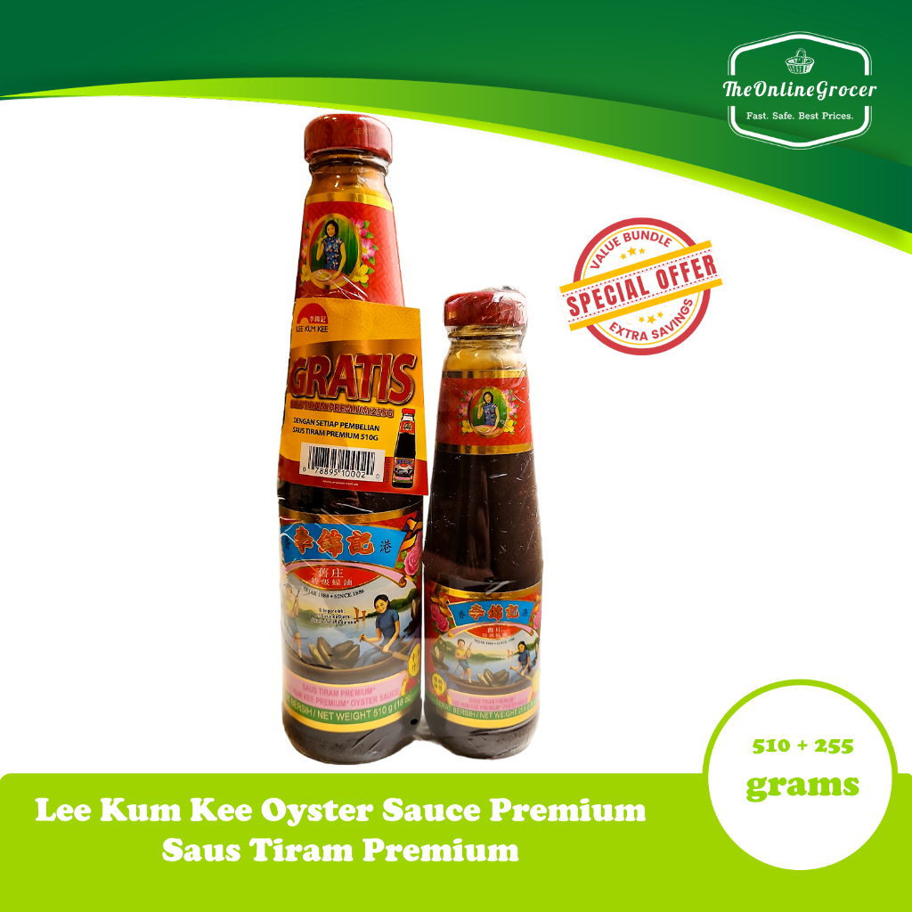 

Lee Kum Kee Oyster Sauce Premium 510gr + 255gr - Paket Bundling Hemat - Saus Tiram Premium