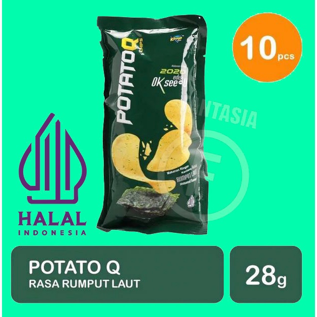 

POTATO Q SNACK CEMILAN MAKANAN RINGAN RUMPUT LAUT PER PACK ISI 10 SACHET FUN CORNER